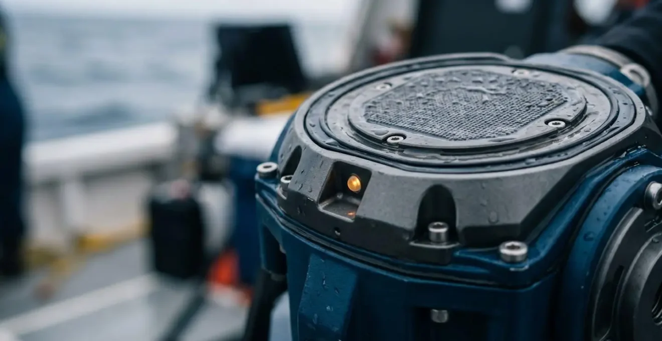 Équipement de sondeur multifaisceaux en action lors d'une opération de cartographie des fonds marins