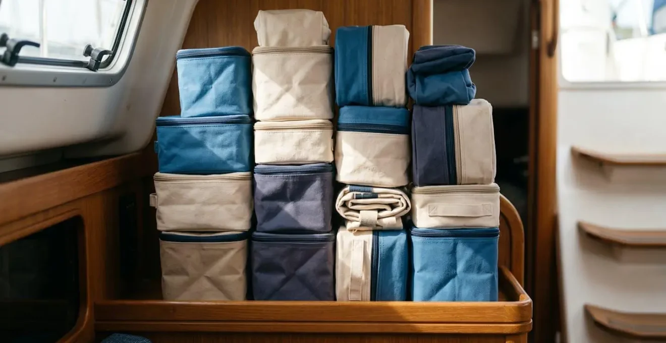 Organisation modulaire du tri sélectif des déchets dans un espace réduit de bateau